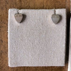 Gucci Sterling Silver Heart Earrings